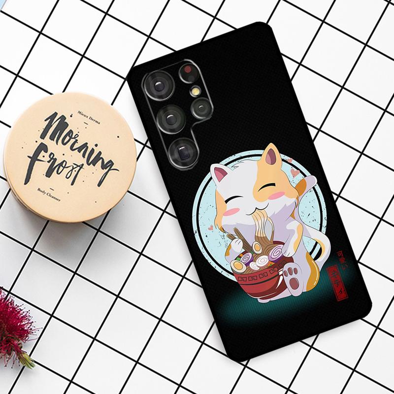 

Ramen Cat Japanese Art Case For Samsung Galaxy S25 Ultra S23 S22 S21 S20 S24 Ultra S9 S10 Plus S25 FE Phone Cover For Galaxy S25Ultra
