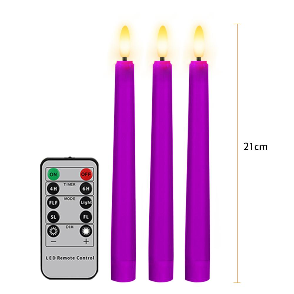 Elektronische Kerze mit Batterie-Timer und Fernbedienung, flammenlose LED-Kerzen, Tränenlicht, Hochzeitsessen, Heimdekoration, 21 cm
