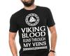 Viking Blood T-Shirts Viking Blood Runs Through My Vein Odin Symbol Scandinavian Runes Valhalla Tees Viking Gods Shirt