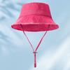 Raw edge cotton bucket hat embroidered female color visor, shopping sun protection hat