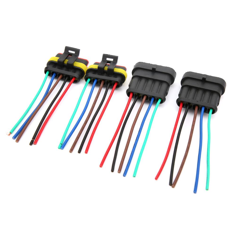 2 Sets 4Celsius5Celsius6 Pin Car Waterproof Electrical Connector Plug with Wire Cable