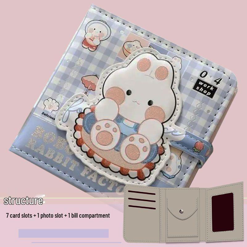 Женский милый мультяшный кошелек трифолд с кроликом и кошелек для монет 777₽