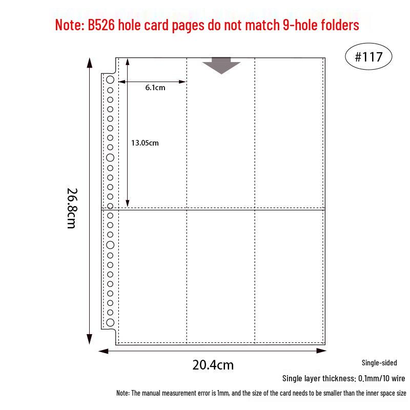 B5 Card Album with PP Transparent Inner Pages: Loose-Leaf with 1, 2, or 4 Pockets, 9-Hole Refill for Idol Card Storage