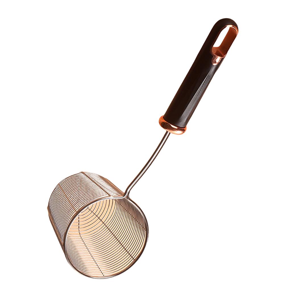 Ergonomic Handle Skimmer Spoon Stainless Steel Strainer Ladle Colander for Blanching Vegetables and Skimming Impurities
