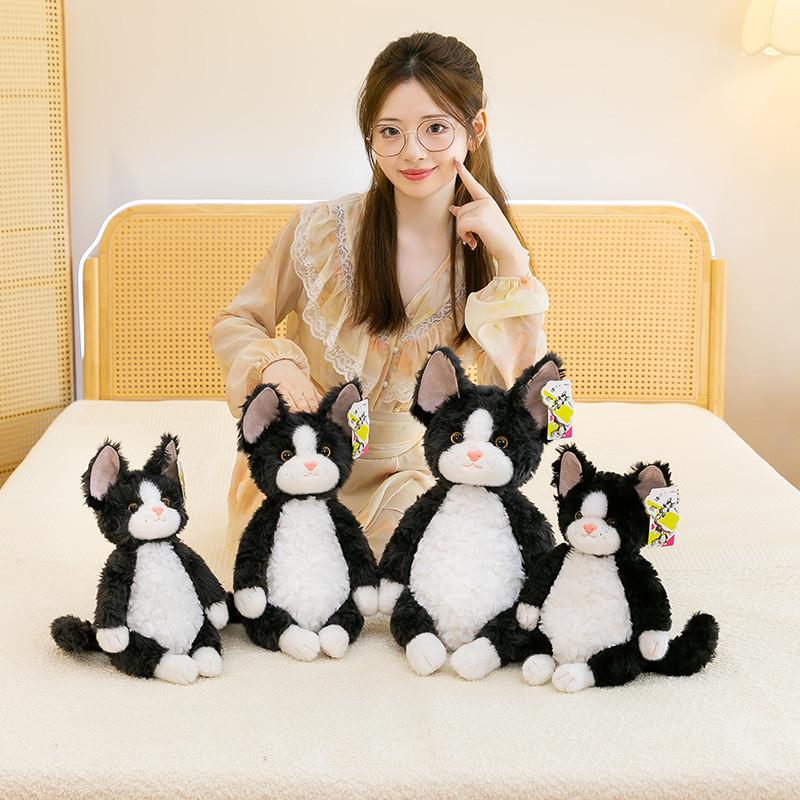 Black Cat Plush Doll With Cartoon Design For Kids And Collectors