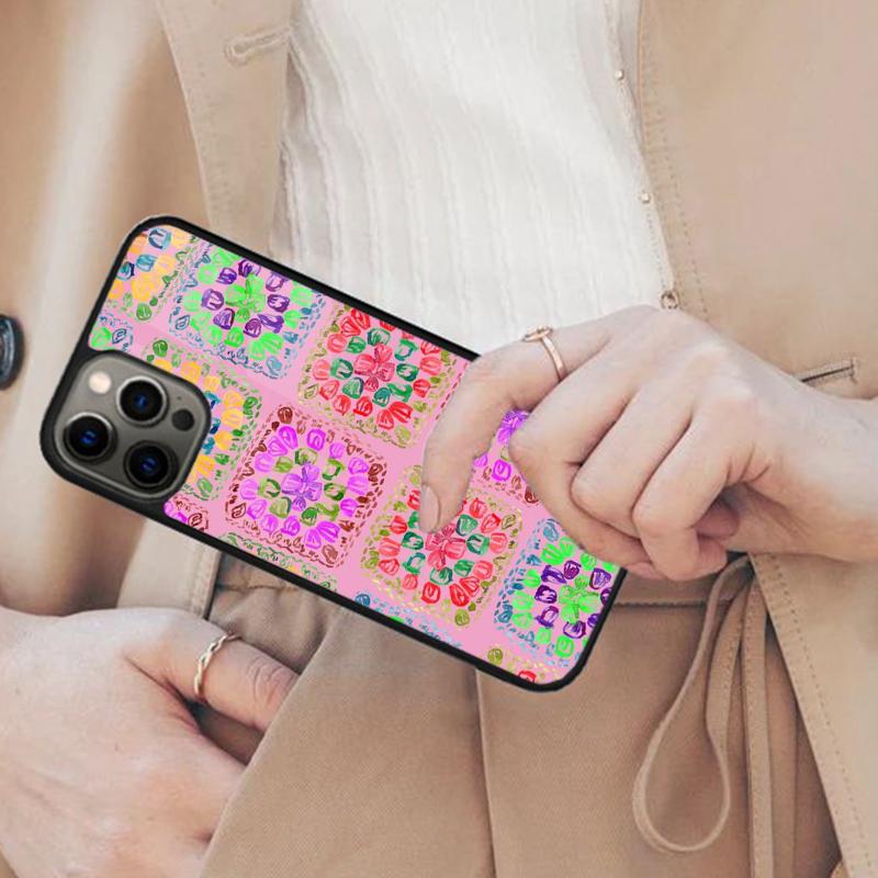 

Магнитный чехол для телефона крючком Бабушкин квадрат для APPLE iPhone 17 Air 16 14 13 12 Pro Max 15 Plus Беспроводная зарядка С крышкой MagSafe iPhone 13mini