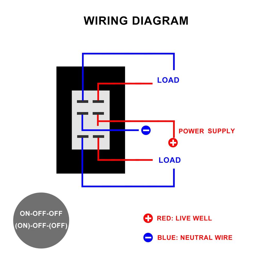12V 24V / 110V 220V Waterproof Rocker Switch Red/Green LED Light Illuminated 4pins 2 position/6pins 3 position Toggle Switch