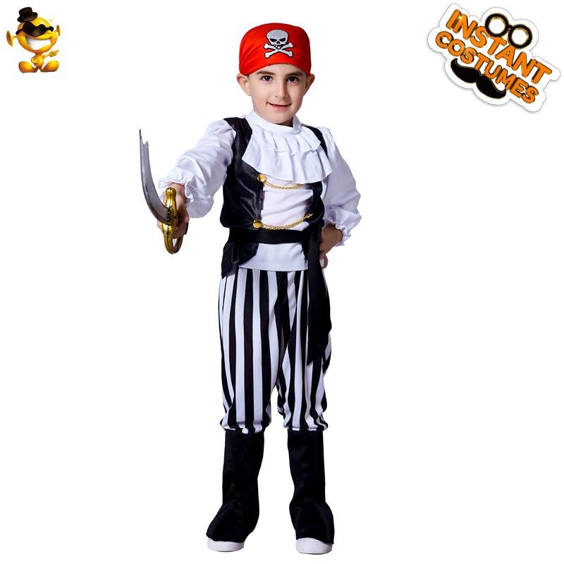 Children's cool male pirate costume, Halloween carnival boys pirate party costume cosplay set