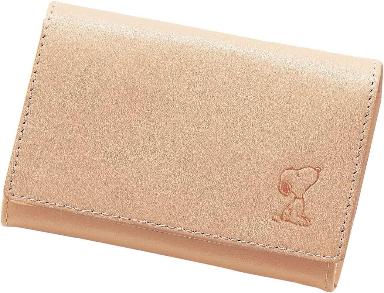 

Business Card Holder Genuine Leather Italian Leather Card Case [SNOOPY] Women s Men s (Rose Beige) [Product]