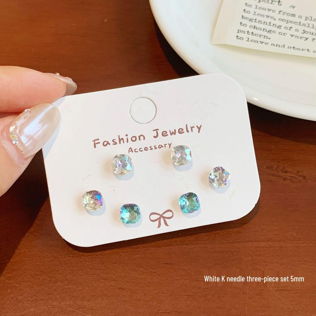 Flashing Millennium Eight-Sided Zircon Rose Ear Studs for Women - Personalized Multi-Faceted Exquisite Design
