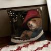 Cartoon PPaddington BBear Cushion Cover Reversible Soft Durable Pillow Cover Home  Car MultiScene Use for Daily Comfort