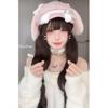 Grey Puppy Ear Hat Subculture Beret Cute Personality House Culture