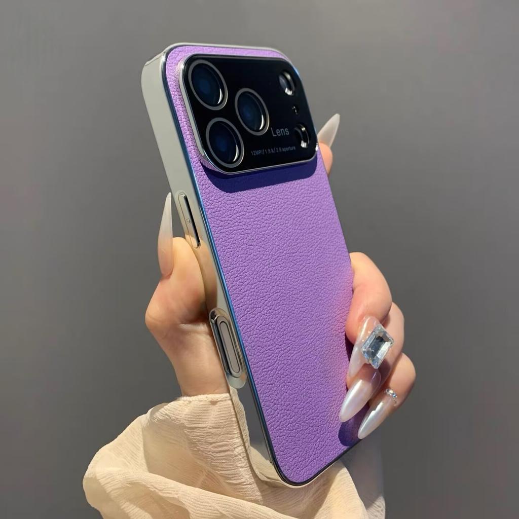 Luksusowe Wegańskie Skórzane Poszycie Odporne na Wstrząsy Etui na Telefon dla iPhone 17 Air 16 15 14 Plus 13 12 Pro Max Ochrona Soczewki Aparatu Matowa Pokrywa