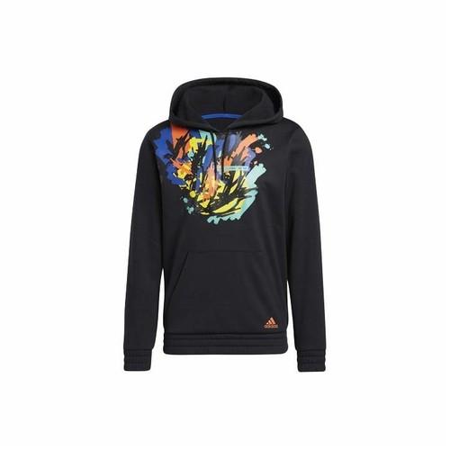

adidas Men s Black Hooded Sweatshirt with Paint-Splash Print and Fleece Lining L чёрный