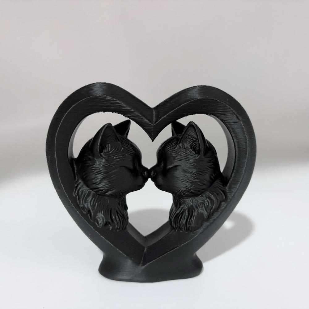 Love Couple Cat Statue Ornament, Kiss Couple Cat Sculpture, Love Cat Home Desktop Decoration, Perfect Gift for Cat Lovers