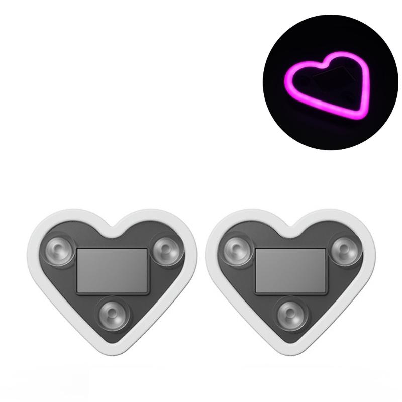 1pc/2pcs Solar Heart Shaped Car Atmosphere Light Auto Window Decorative LED With Adjustable Colors And Suction Mount