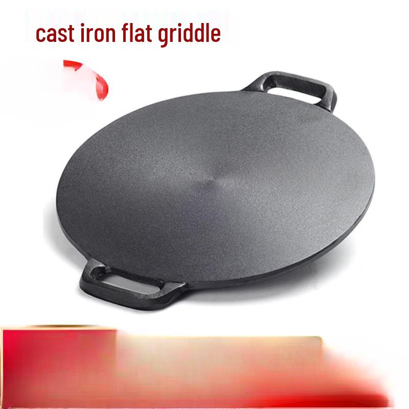 ZISIZ 26cm Cast Iron Flat Griddle Pan