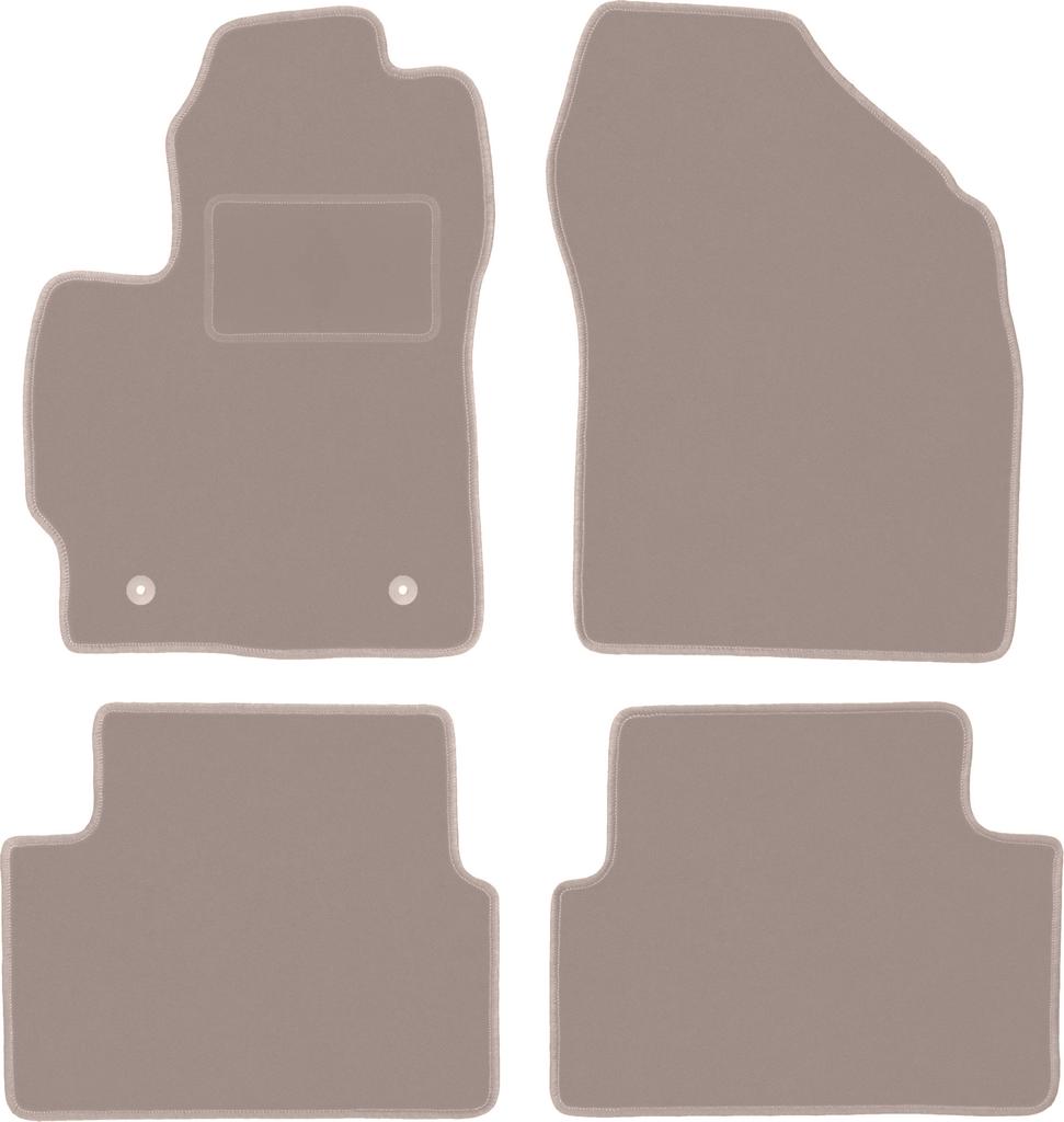 Beige Velour Floor Mats For: Toyota Corolla E14 / E15 Sedan (2007-2012)