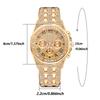 Orologio da polso con cinturino in acciaio inossidabile Elegante orologio al quarzo da donna in acciaio inossidabile intarsiato di strass Quadrante colorato Decorativo per signore