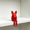 Easter Egg Bunny Figurine, 3D Printed Poseable Rabbit Statue with Movable Legs, Cute Desktop Ornament for Home, Office