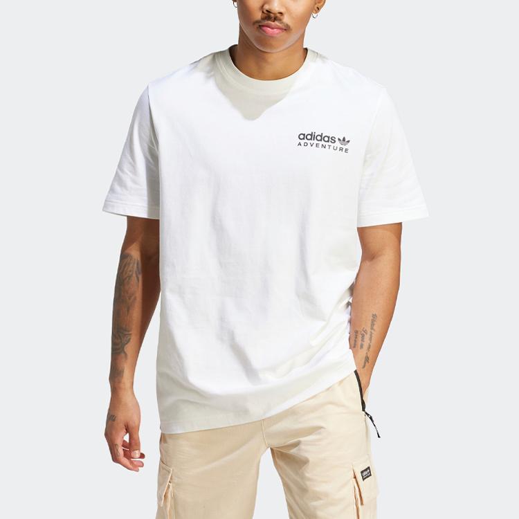 Adidas Originals Adventure Nature Awakening Tee With Back Landscape Print Men Tops White IC2332