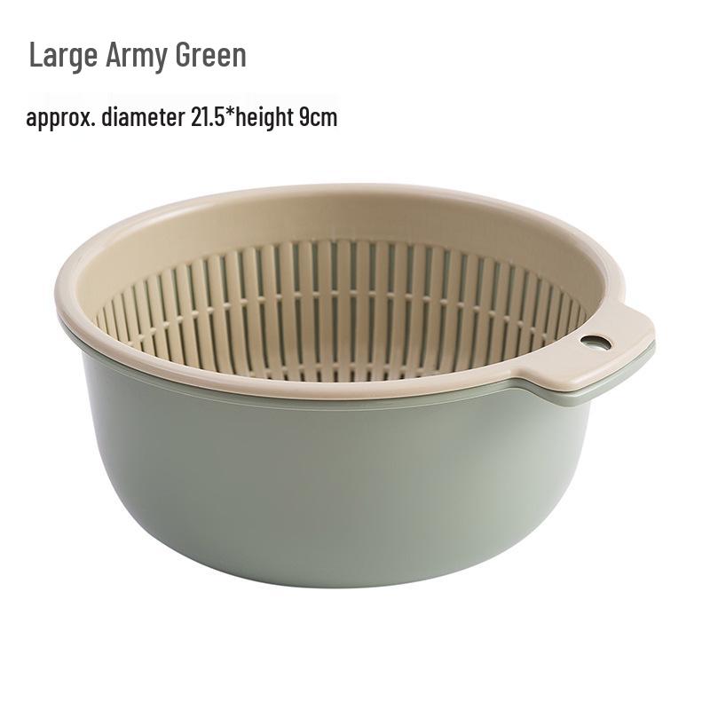 Six-Piece Double Layer Vegetable Washing Basin & Colander Set - Kitchen & Living Room Wash Basket