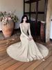 Elegant Lace Patchwork Knit Dress - High-End Waist-Cinching Long Skirt for Autumn/Winter