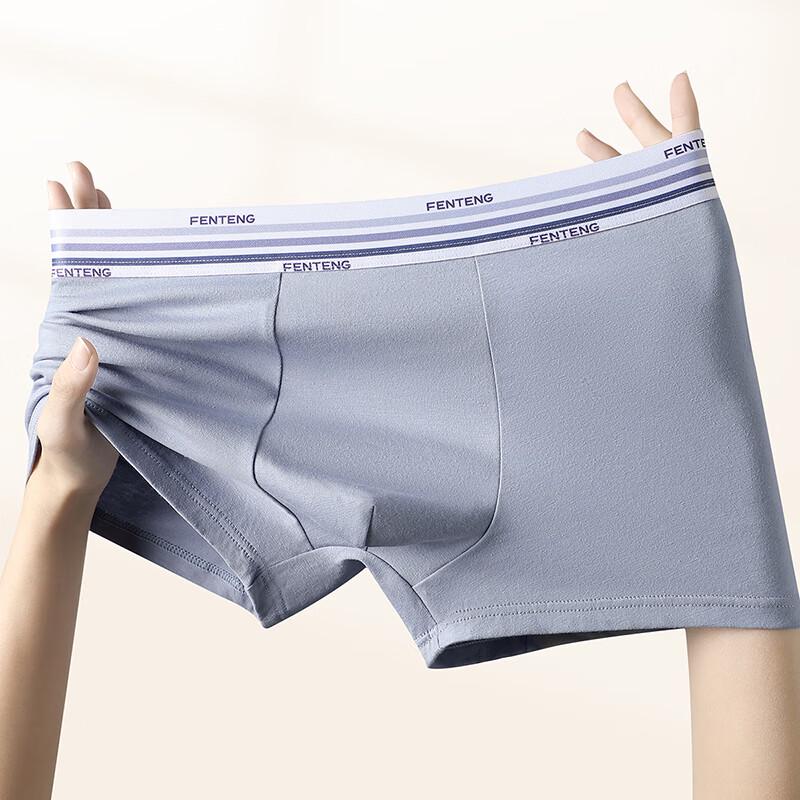 Fenteng Men's Antibacterial Xinjiang Cotton Boxer Briefs 4-Pack