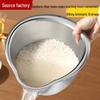 Thickened Stainless Steel Rice Washing Colander for Vegetables and Fruit Draining