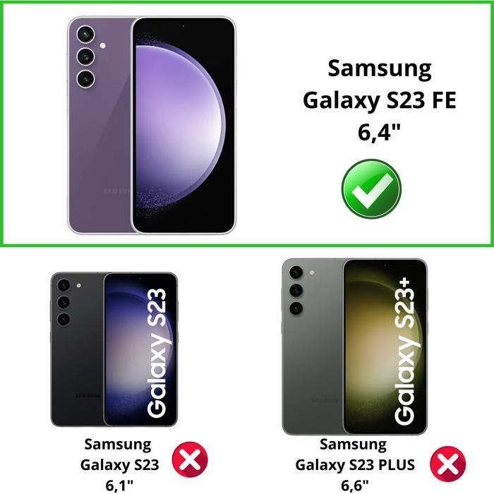 Coque et tour de cou pour Samsung Galaxy S23 FE - TPU Souple Transparent Cordon Noir réglable Phonillico®