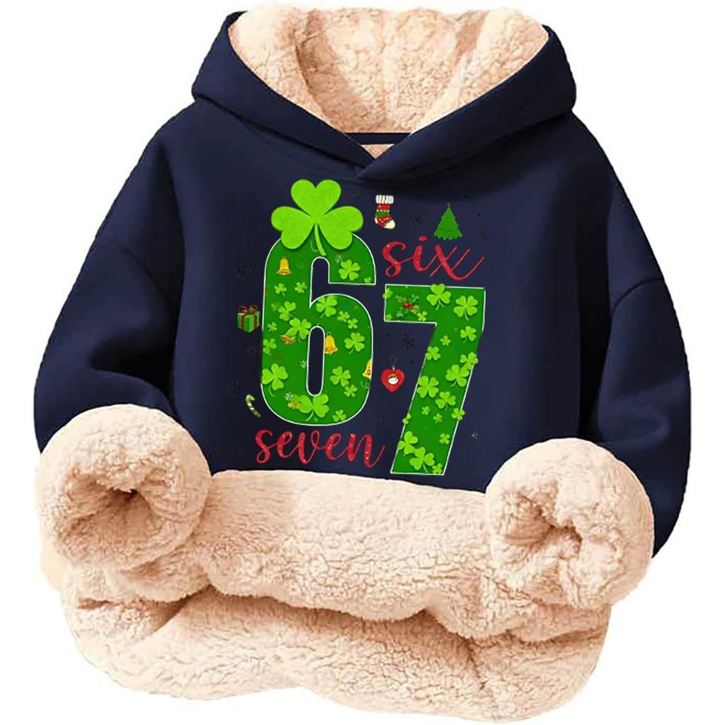 Children's Fashionable Printing Casual Fleece Hooded Loose Fit Hoodie Without Pockets