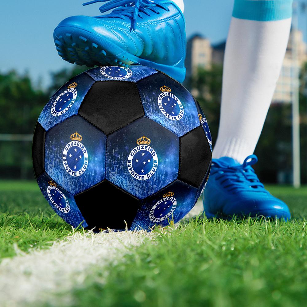 Cruzeiro Esporte Clube Soccer Ball, Colorful, Suitable for All Ages, Machine-stitched, PVC Material, Competition Grade, Durable and High Bounce