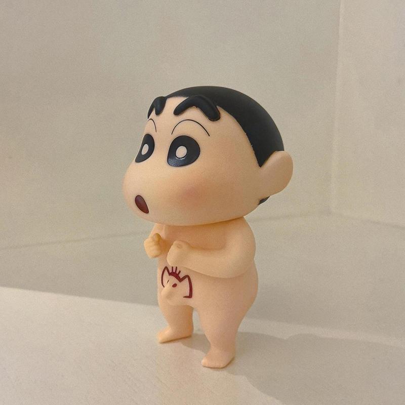 Anime Cute Bathing Elephant Crayon Shin-Chans Bathroom Decorations Cartoon Model Desktop Ornament Funny Gifts For Kids Boys