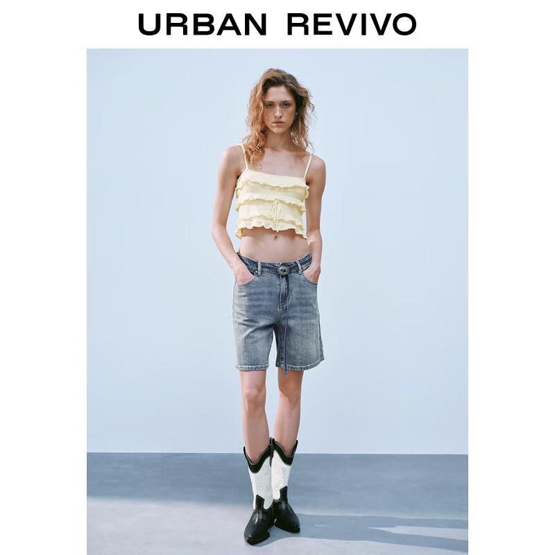 

Women s Retro Washed Distressed Denim Shorts with Belt 30