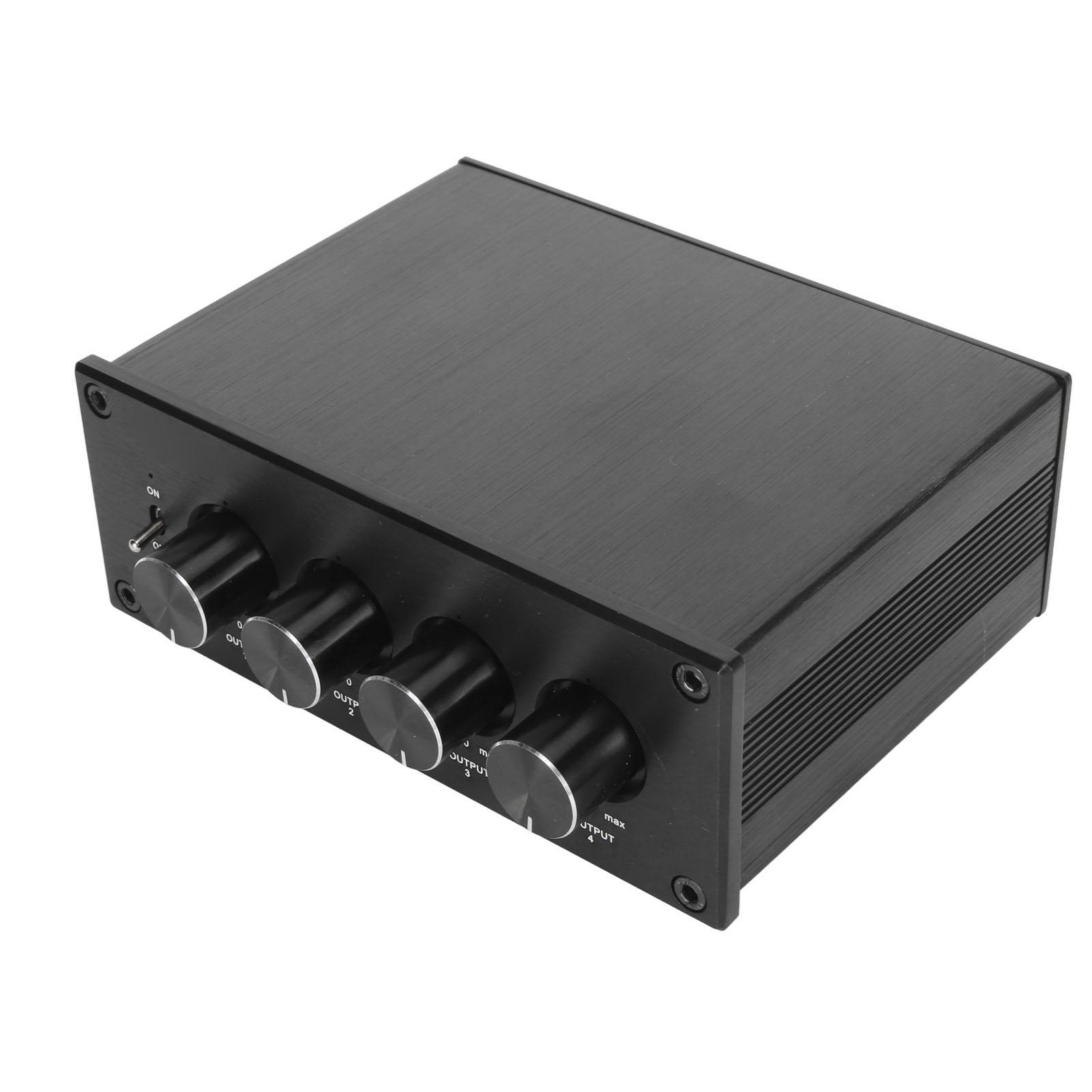 

Стерео разветвитель 1 в 4 выхода, разветвитель звукового сигнала с низким искажением для усилителя наушников EU Plug