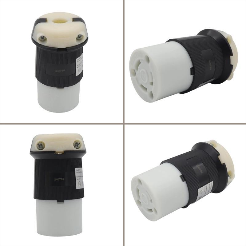 RVs Power Cord Twist Lock Plug with Boot Locking Cover 50A 125V 3.5A RVs Cord Connector Locking Plug Replacement Inlet