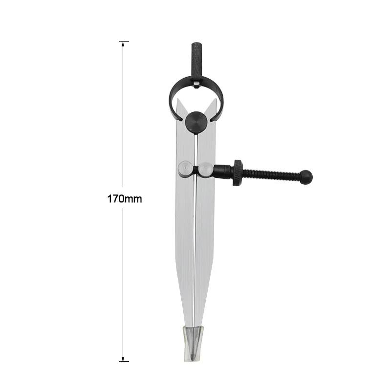 Adjustable Leather Compass Lockable Carbon Steel Divider Wing Creaser DIY Leathercraft Projects-Rotating Scratch Gauge Tool