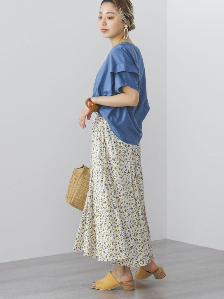 Midi Flare FLOWER M [Beams Heart] Skirt, Length, Skirt, Women's