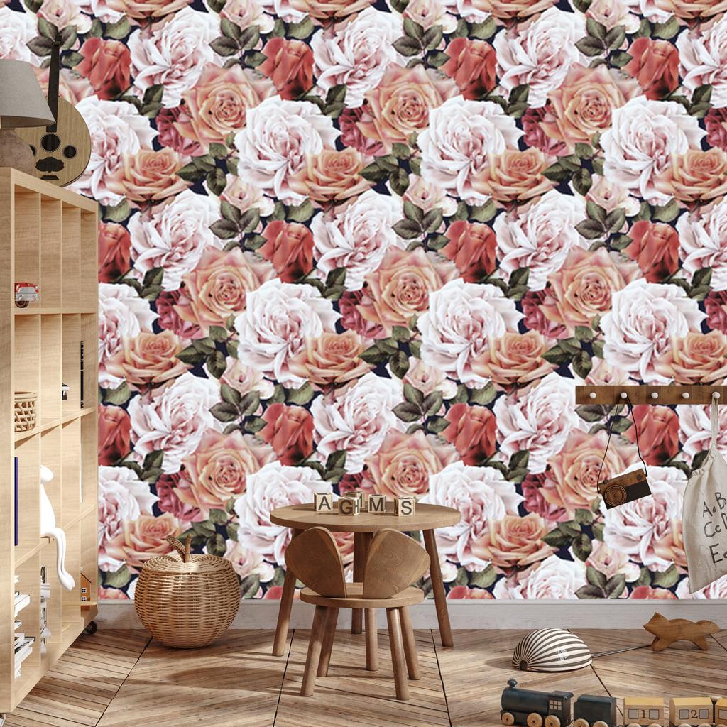 Beautiful English Roses Wallpaper for Living Room and Bedroom 50x1000