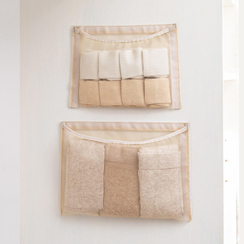 Underwear Storage Bag Hanging Underwear Socks Wall Mounted Mesh Bag Door Rear Hanging Bag Wardrobe Inner Side