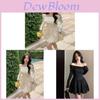 French Style Off Shoulder Long Sleeve Dress With Knit Fabric For Spring Fashion