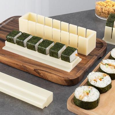 3pcs/set Plastic Sushi Maker Equipment Kit Anti-stick Round Square Heart-shaped Kimbap Sushi Rolls Mold DIY Cake Roll Mold