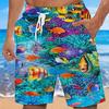Fashionable Comfortable Loose Creative Fish Sea 3D Shorts Men Summer Leisure Holiday Cool Breathability Daily Versatile Shorts