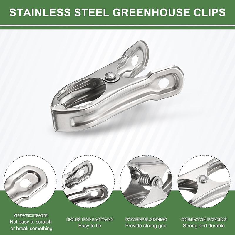 

20 шт. Прищепки для белья из нержавеющей стали, зажимы для полотенец для бассейна и пляжа, прищепки для одежды, зажимы для прививки садовых растений, зажимы для одежды и одеял