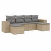 VidaXL Garden Lounge Set with Cushions 6 Pcs, Patio Sofas, Patio Furniture Set, Outdoor Furniture, Beige 3222918