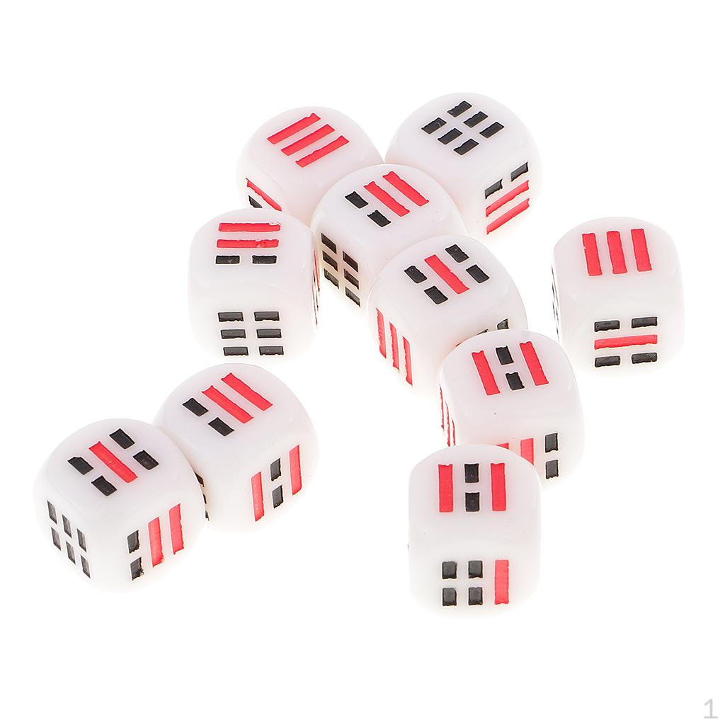 

10Pcs D6 16mm Dices Set for Game Eight Trigrams Accessory