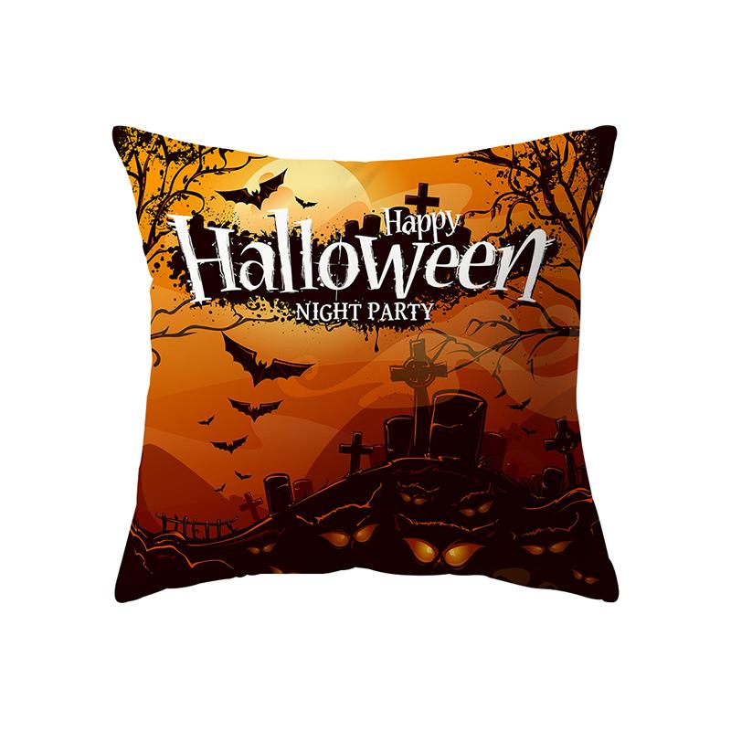 Halloween Theme Horror Pumpkin Wizard Print Pattern Cushion Cover Home Living Room Sofa Decoration Pillow Pillow Cover