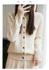 Women's Thickened Hooded Wool Cardigan: Autumn/Winter Simple Casual Cable Knit Sweater Coat