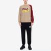 FILA X MIHARA YASUHIRO Loose Color Block Logo Casual Pullover Long Sleeve American Vintage Sweatshirt Men sweatshirt Ceramic-Gray F11M243205F-GY