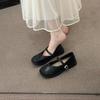 French Small Leather Shoes Women's 2025 New Autumn with Skirt Mary Jane Women's Shoes Evening Flat-bottomed Love Shallow Mouth Single Shoes